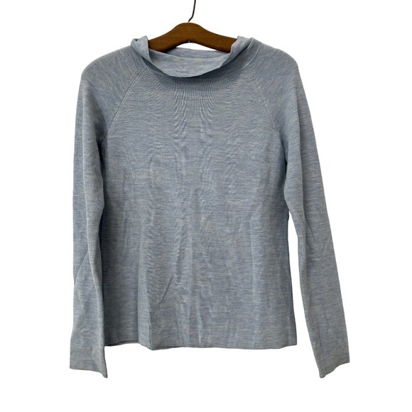 Talbots Sweaters - Talbots Pure Merino Wool Cowl Neck Pullover Sweater Womens XS Blue Cozy Knit